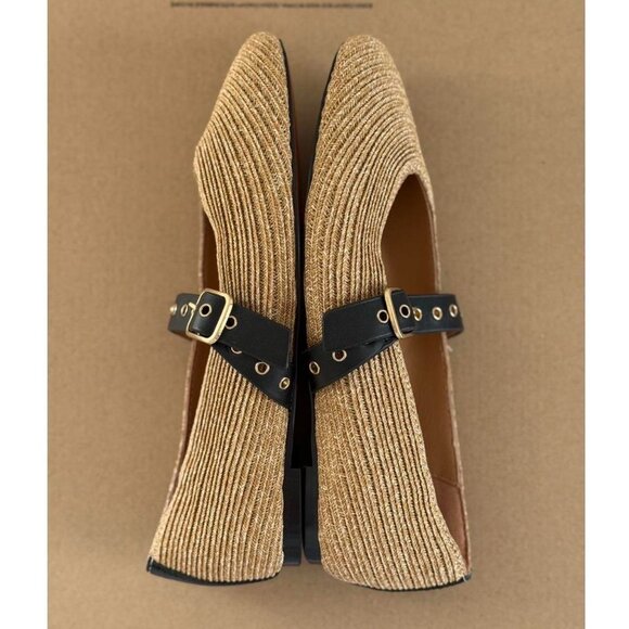Madewell The Remy Mary Jane Flat in Natural Multi, Size 6.5 - Picture 4 of 10